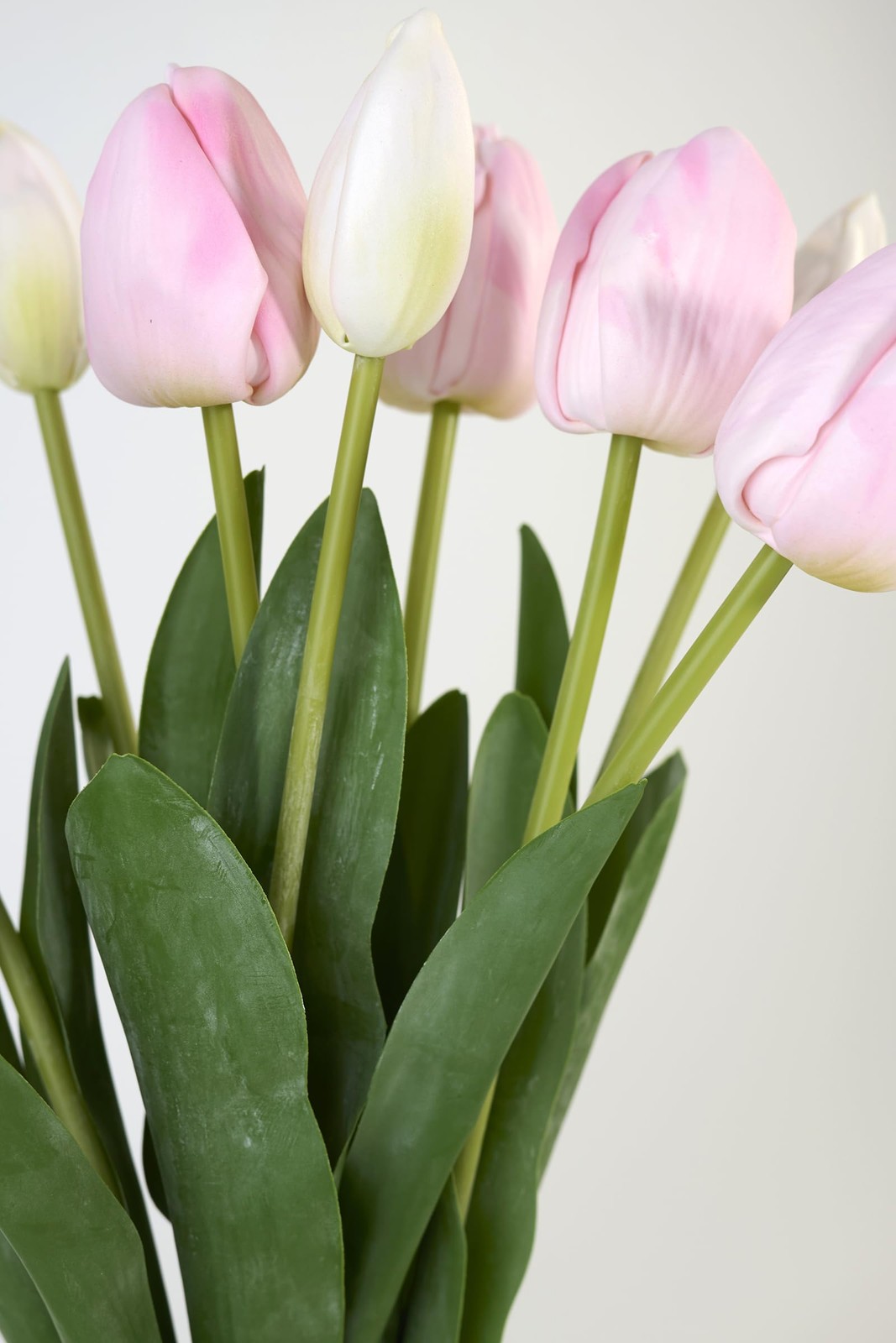 Artificial Tulips 10PCS Real Touch 19.7″ Light Pink Faux Flowers – Home Table