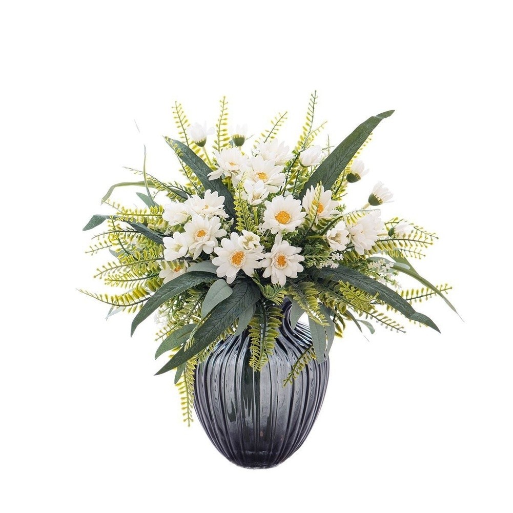Silk Chrysanthemum Flower Arrangement White for Nordic Style for Wedding Decor