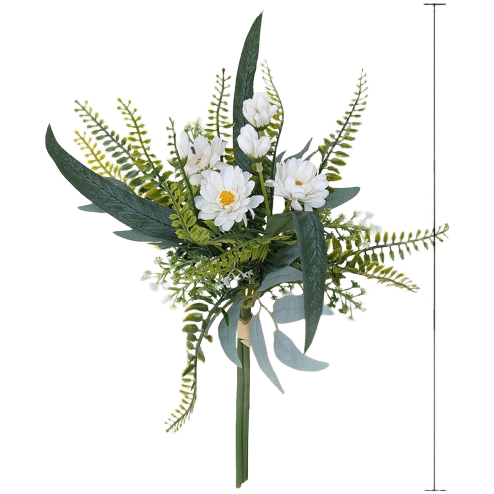 Silk Chrysanthemum Flower Arrangement White for Nordic Style for Wedding Decor