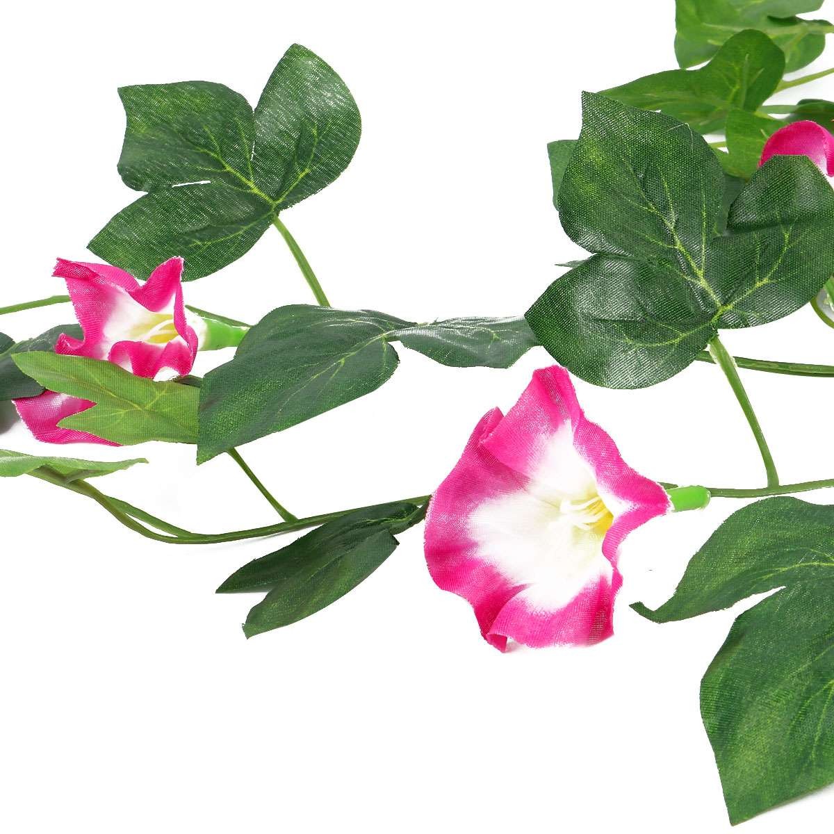 36″ Artificial Hanging Basket Silk Morning Glory Flower Vine Home Wedding Decor