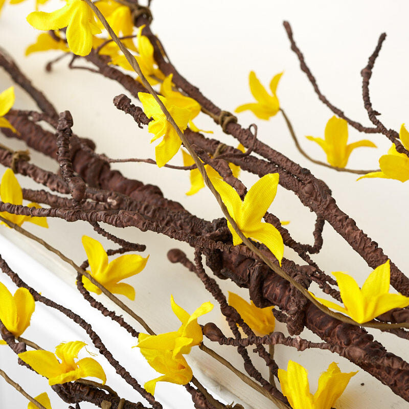 60″ Long Factory Direct Craft Artificial Yellow Forsythia Garland