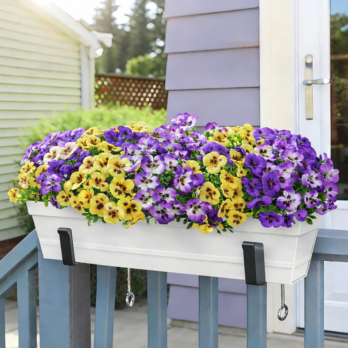20PCS Artificial Fake Pansy Flowers for Outdoors Spring Summer Decor,Faux Sil…