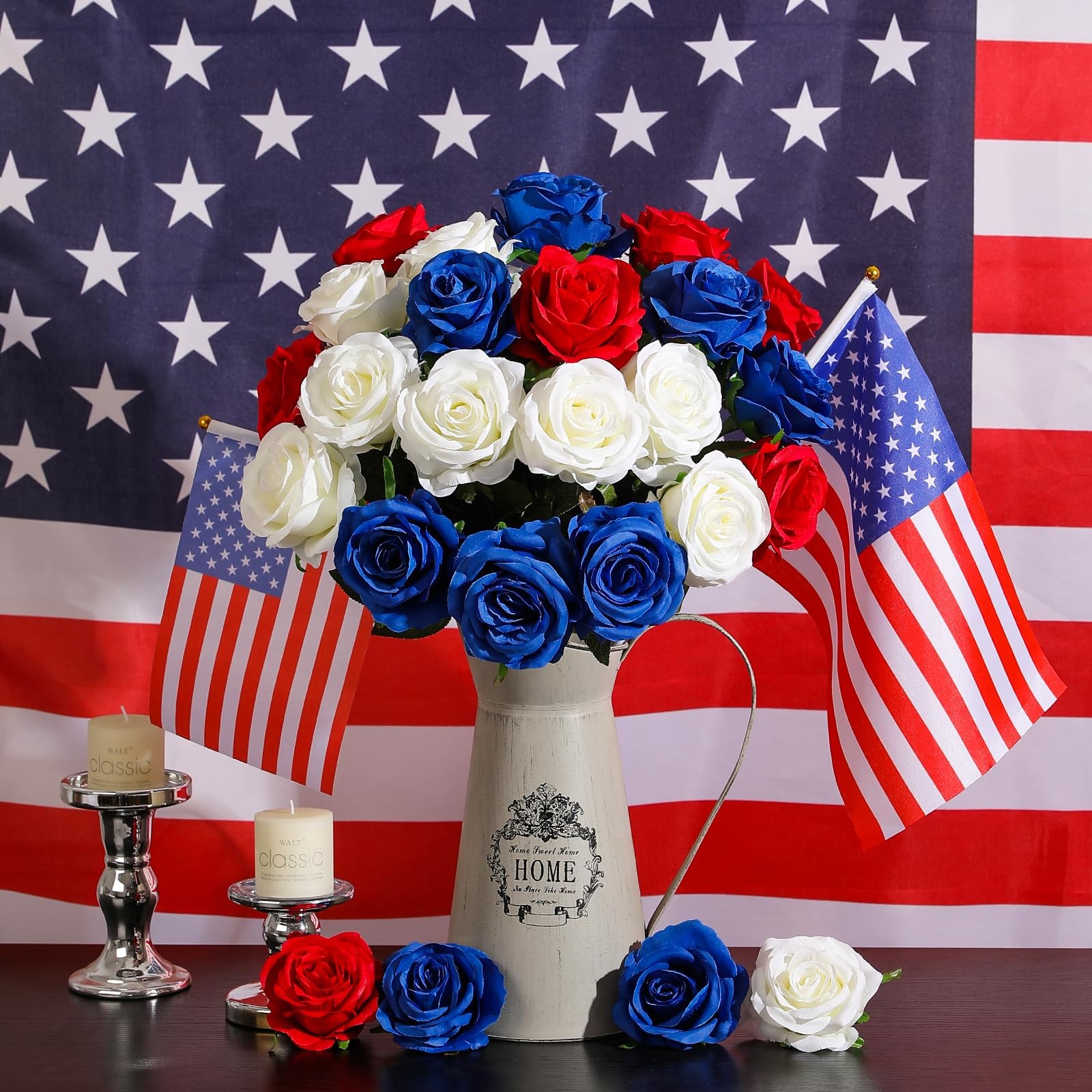 12PCS Artificial Silk Flowers Realistic Roses Bouquet Long Stem for Home Wedd…