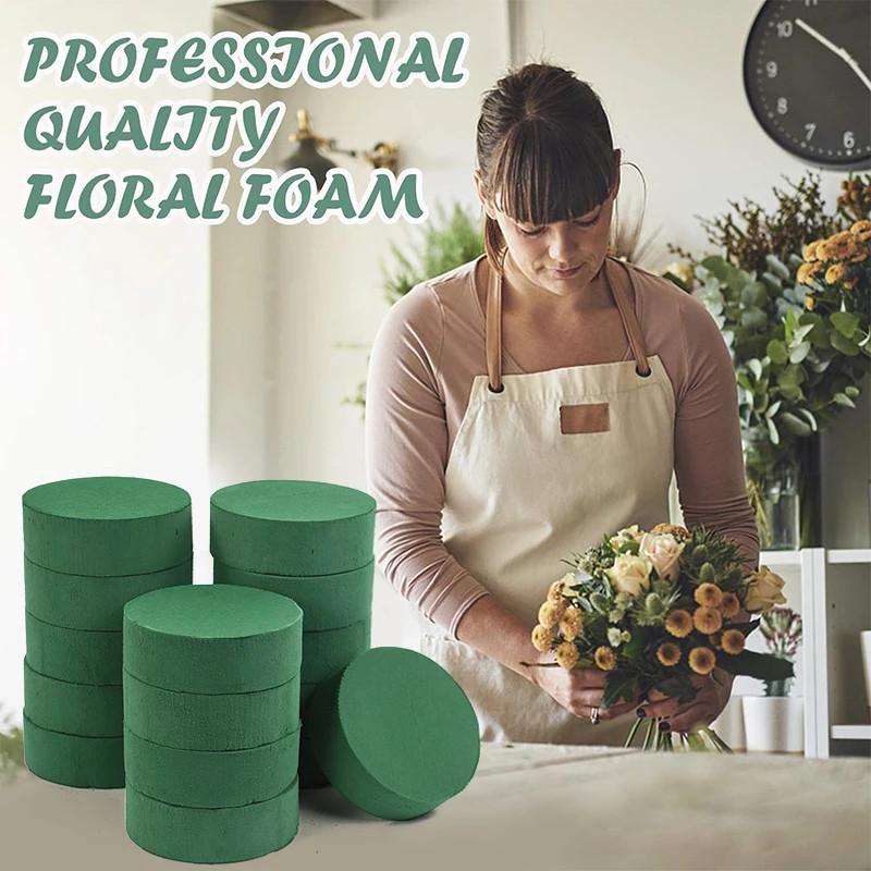 10Pcs 11.5cm Round Floral Foam Bricks for Wedding Party Table Arrangement