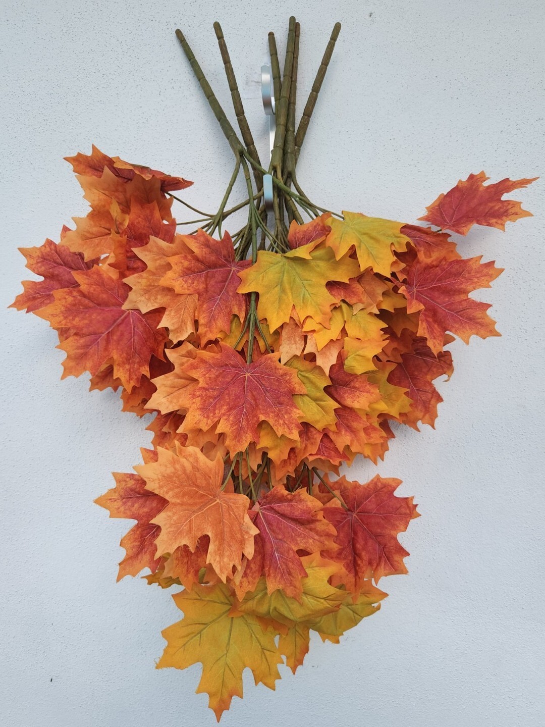 Artificial Fall Leaves Branch Fake Fall Leaves Stems Plants 6 Pieces