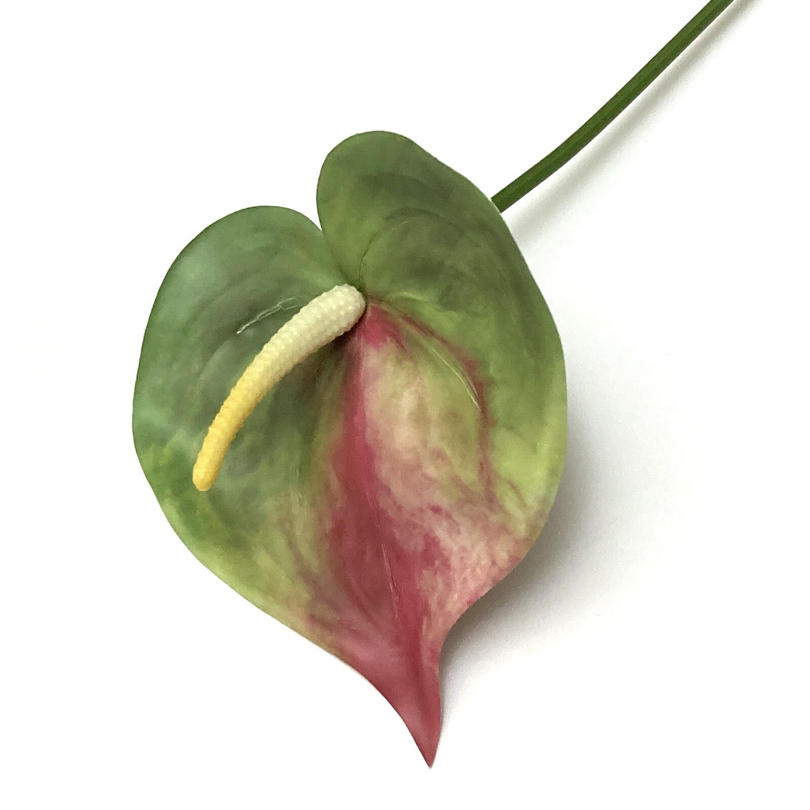 6 Realistic 25″ GREEN PINK Anthurium Stem Flower Floral Tropical Artificial Fake