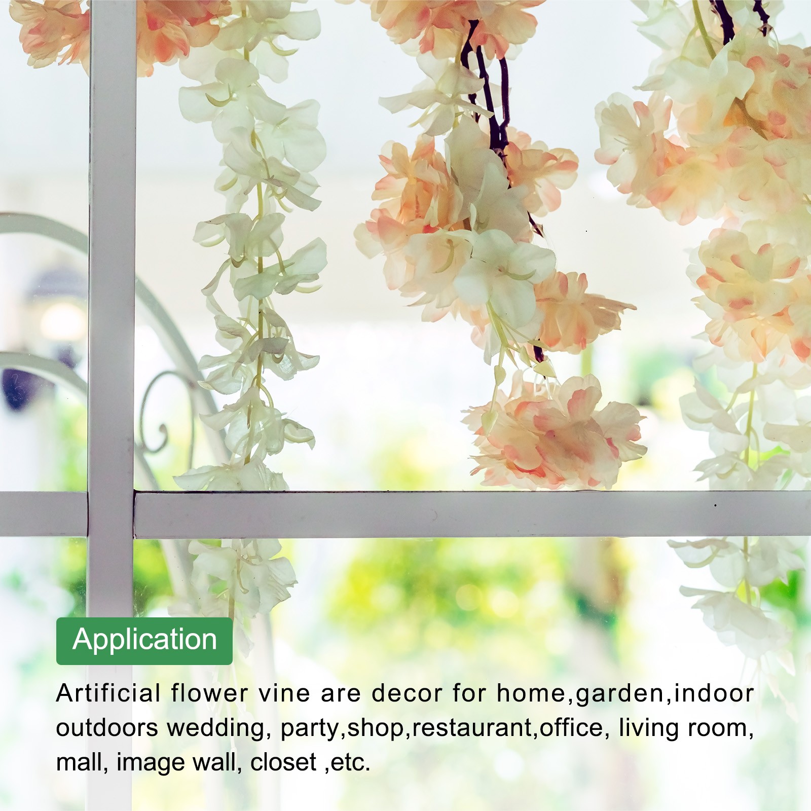 Fake Hanging Vine Flower Artificial Silk Flowers 39.4 Inch 4pcs Dark Blue