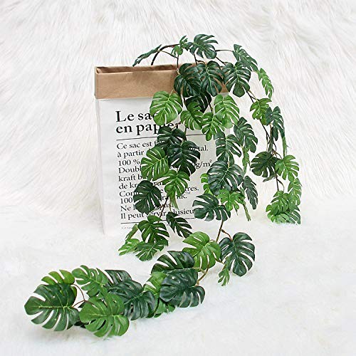 Artificial Rattan Artificial Small Monstera Leaves Artificial Wall Hanging Vi…