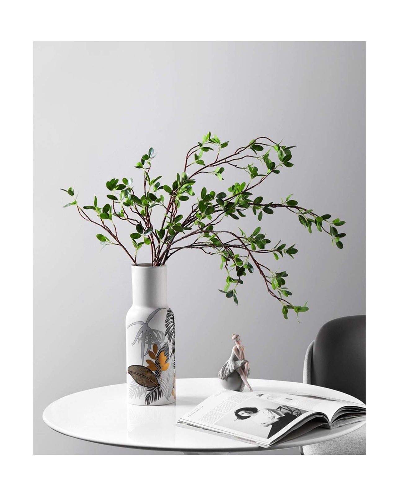 Artificial Plant 43.3 Inch Green Branches Leaf Shop Garden Office Home Decora…