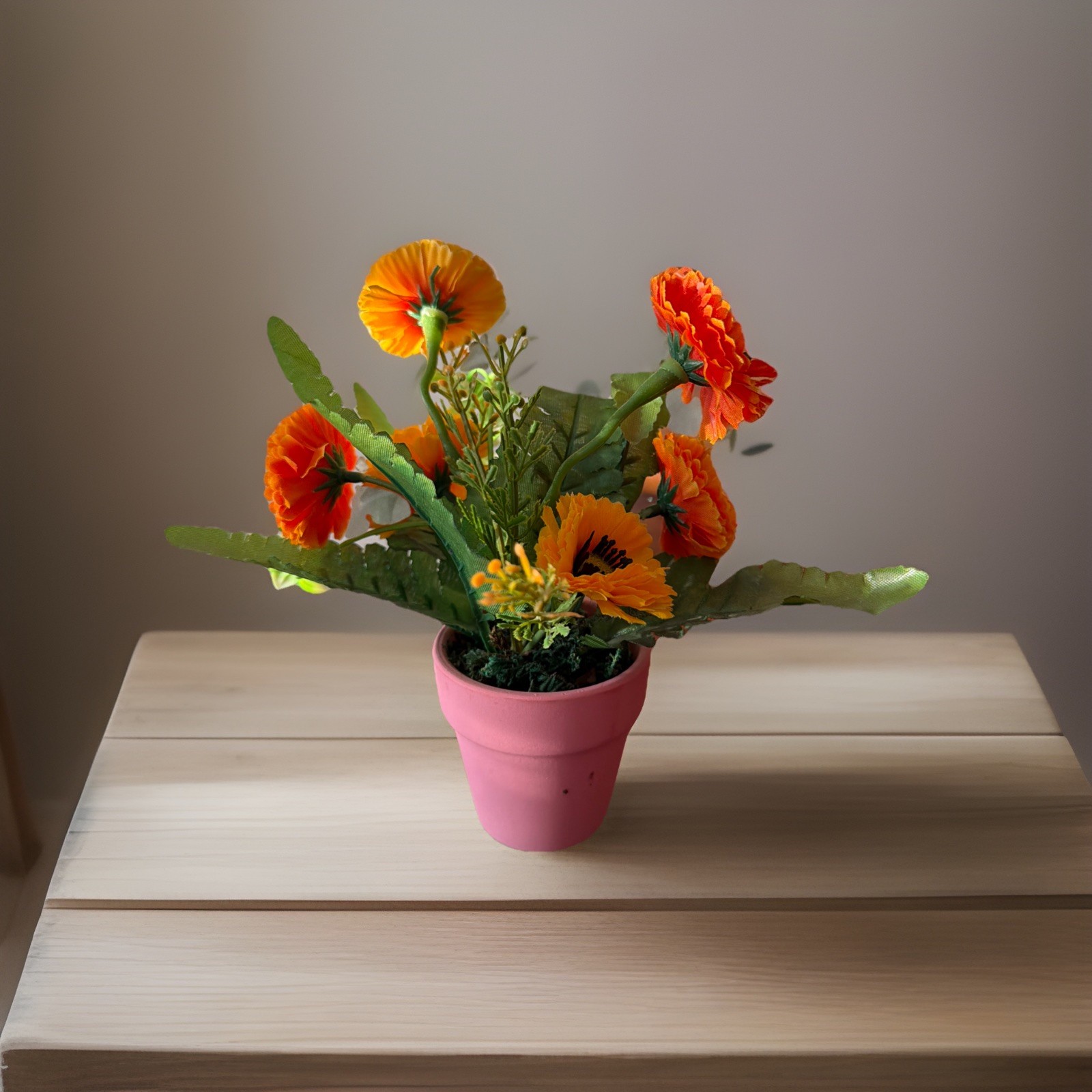 Artificial Daisy Flowers in Clay Pot