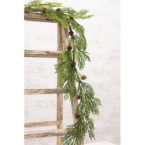 New Primitive Farmhouse Christmas CEDAR PINECONE GARLAND Vine Swag 4ft.