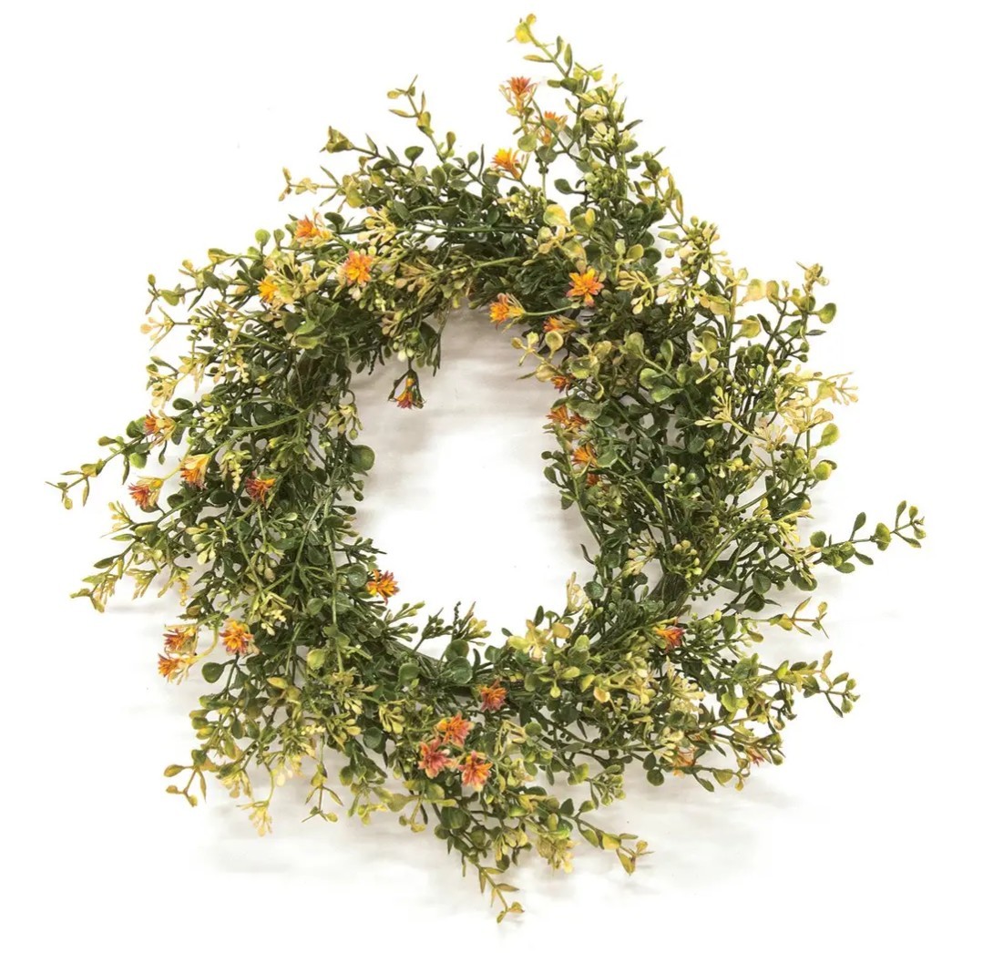 6-1/2″ Golden Buds & Baby’s Grass Candle Ring
