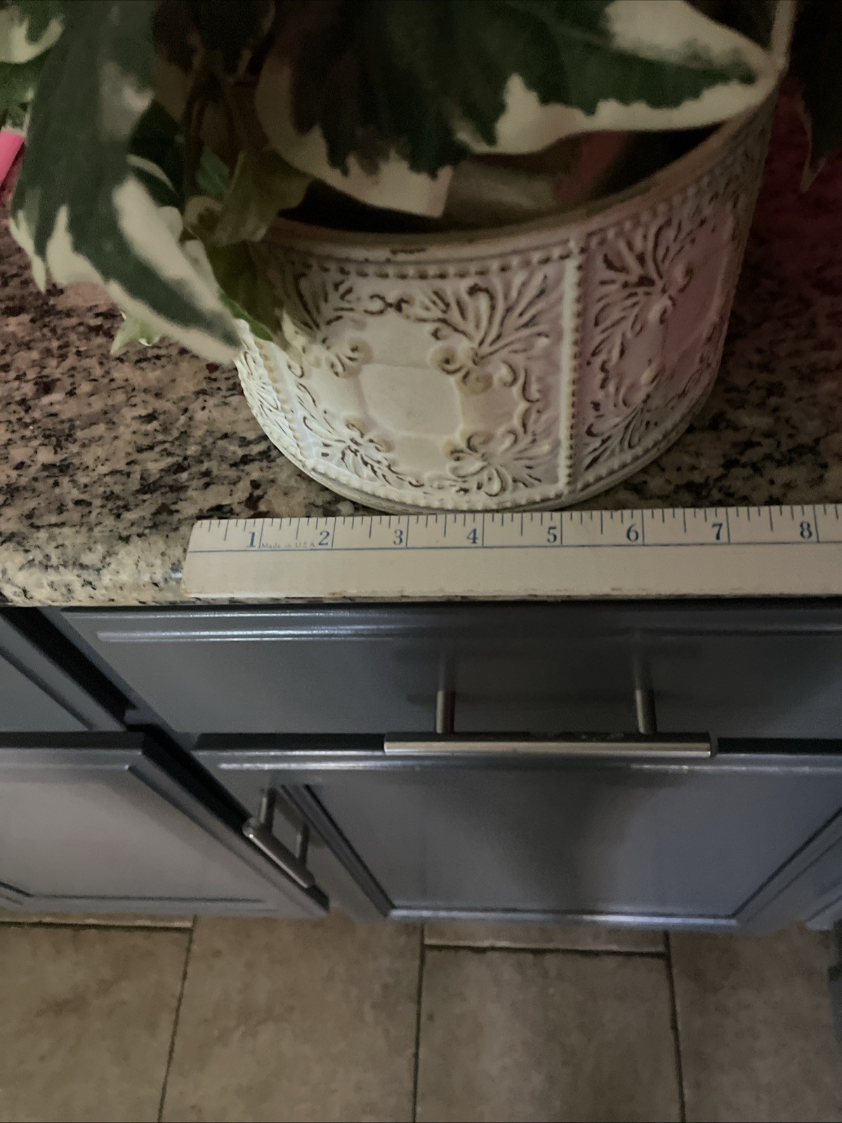 Artificial Ivy Plant In Heavy Pot, Inside Metal Basket