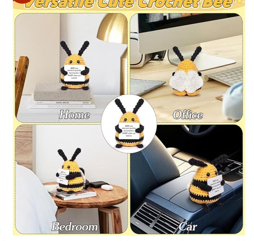1 Piece, Crochet Toys, Bee Soft Toy, Cute Handmade Gift for Women, Men, Friends