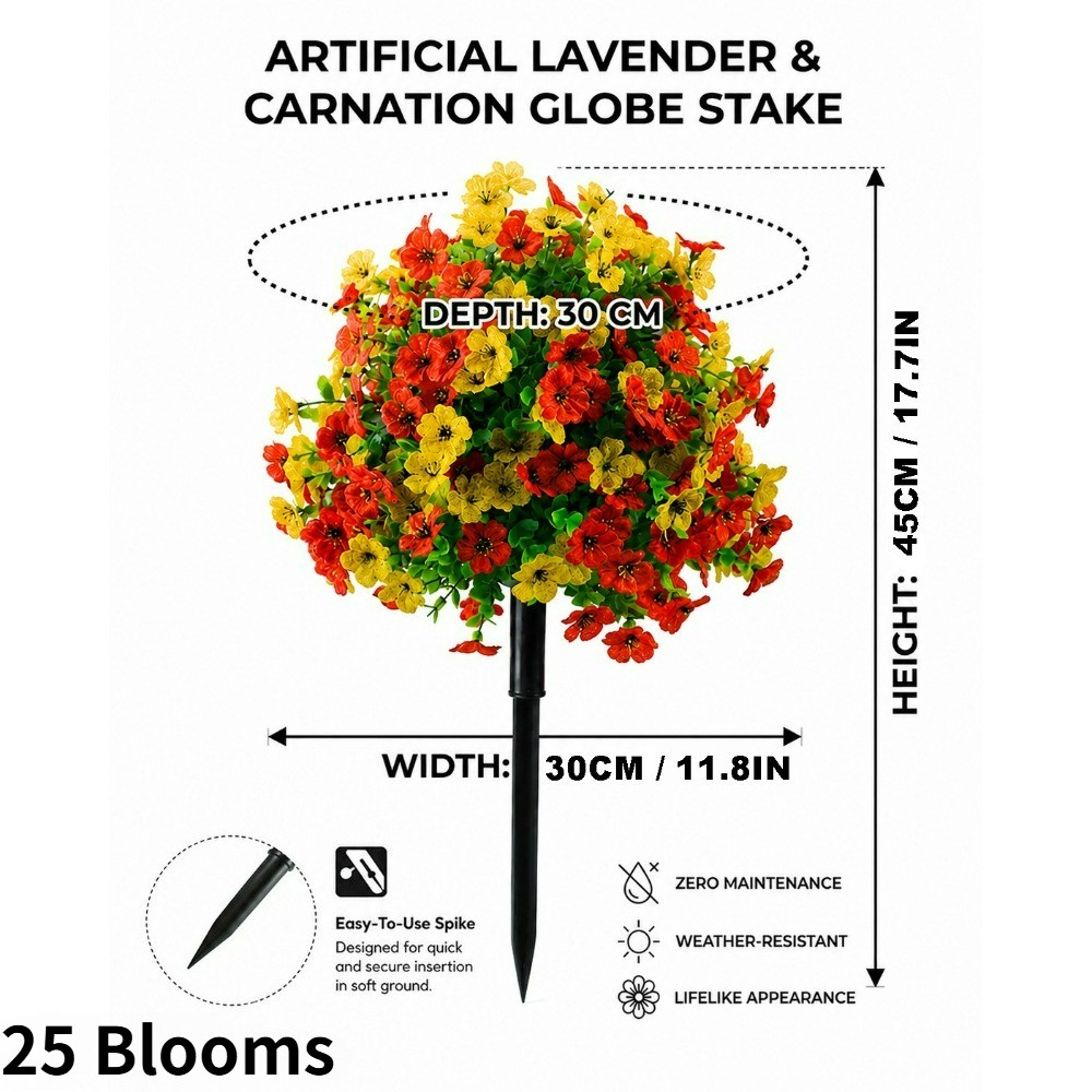 Vibrant Pansy Artificial Flower Stake Ground Spike Garden Backyard Ornament Gift