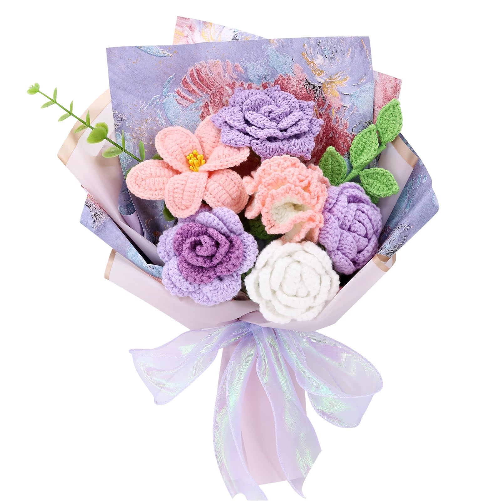 Crochet Flowers, Finished Bouquet, Cotton Thread, Handmade, Gift for Lover, F…