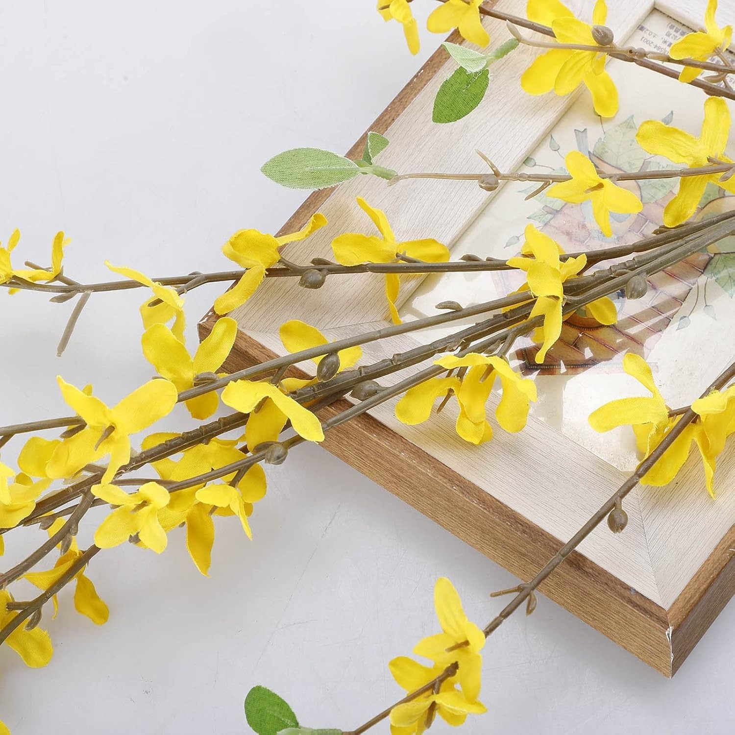 Artificial Forsythia Flowers,1Pcs 39.4 inch Artificial Forsythia Blossom Jasm…