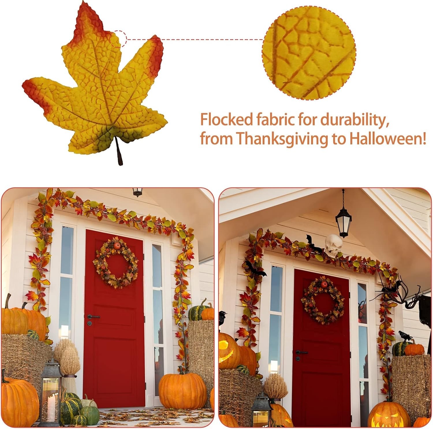 50Pcs Fall Artificial Maple Leaves Assorted Bulk for Crafts Decor | 50pcs mix…