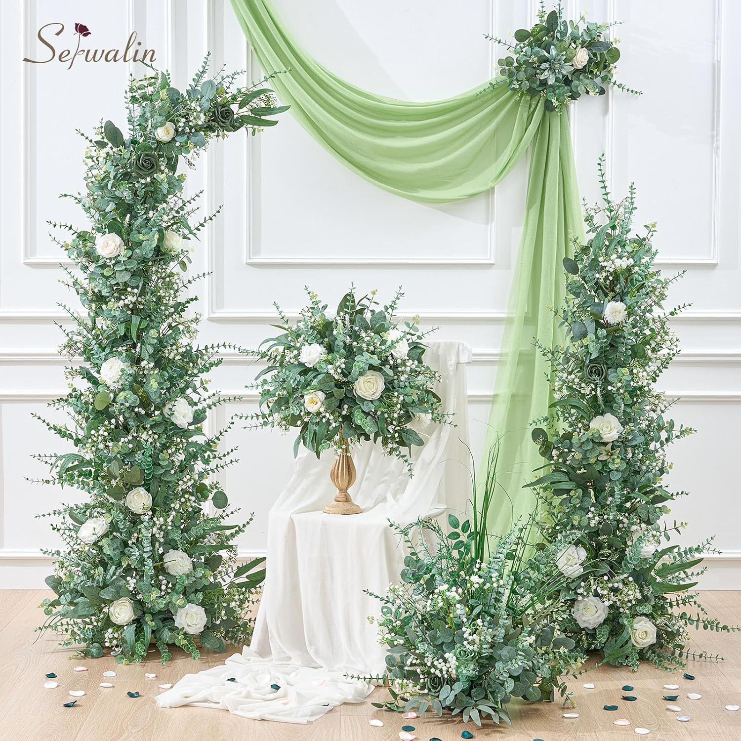 360 Pcs Mixed Artificial Eucalyptus & Baby Breath for DIY Floral Decor