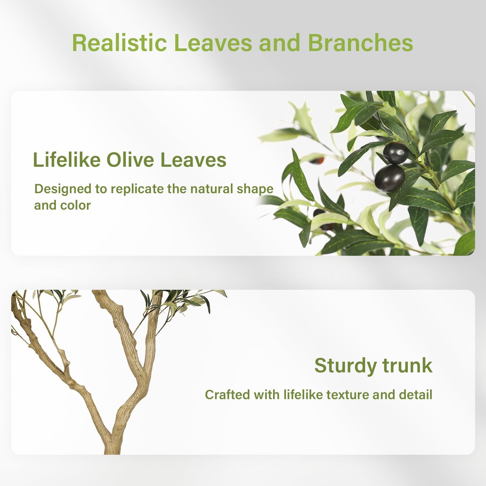 FEELEAD 8ft Artificial Olive Tree Indoor Large Branch Realistic Leaves