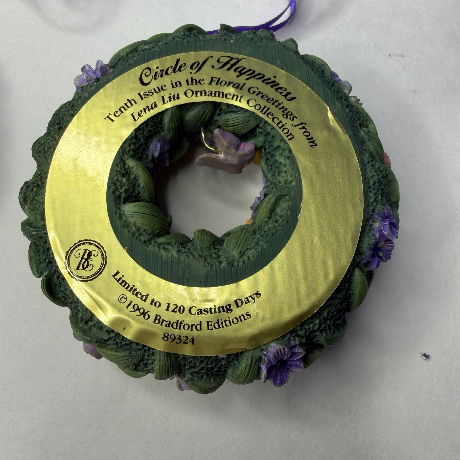 Lena Liu Floral Wreath Ornament Set (13) Home Decor Window Display Vintage 90s