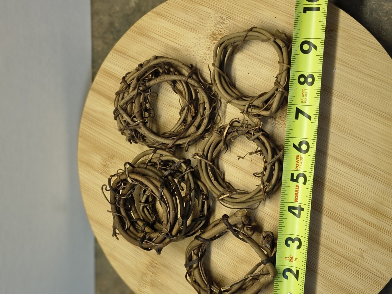 8 Handmade Small Grape Vine Wreaths Decor Art Projects Napkin Rings Decorations