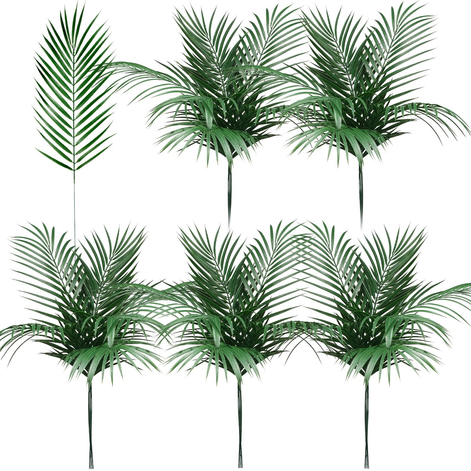30 Pcs Artificial Palm Leaves Large Faux Plants Summer Hawaii Decorations Pla…