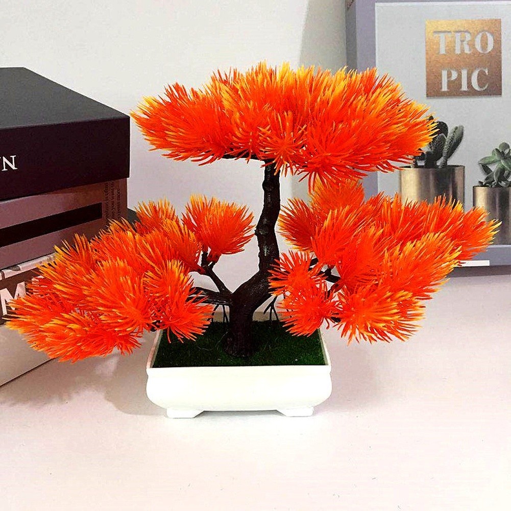 Fake Plant Pine Bonsai 21 25cm Artificial Decorative Tree with Color Mix