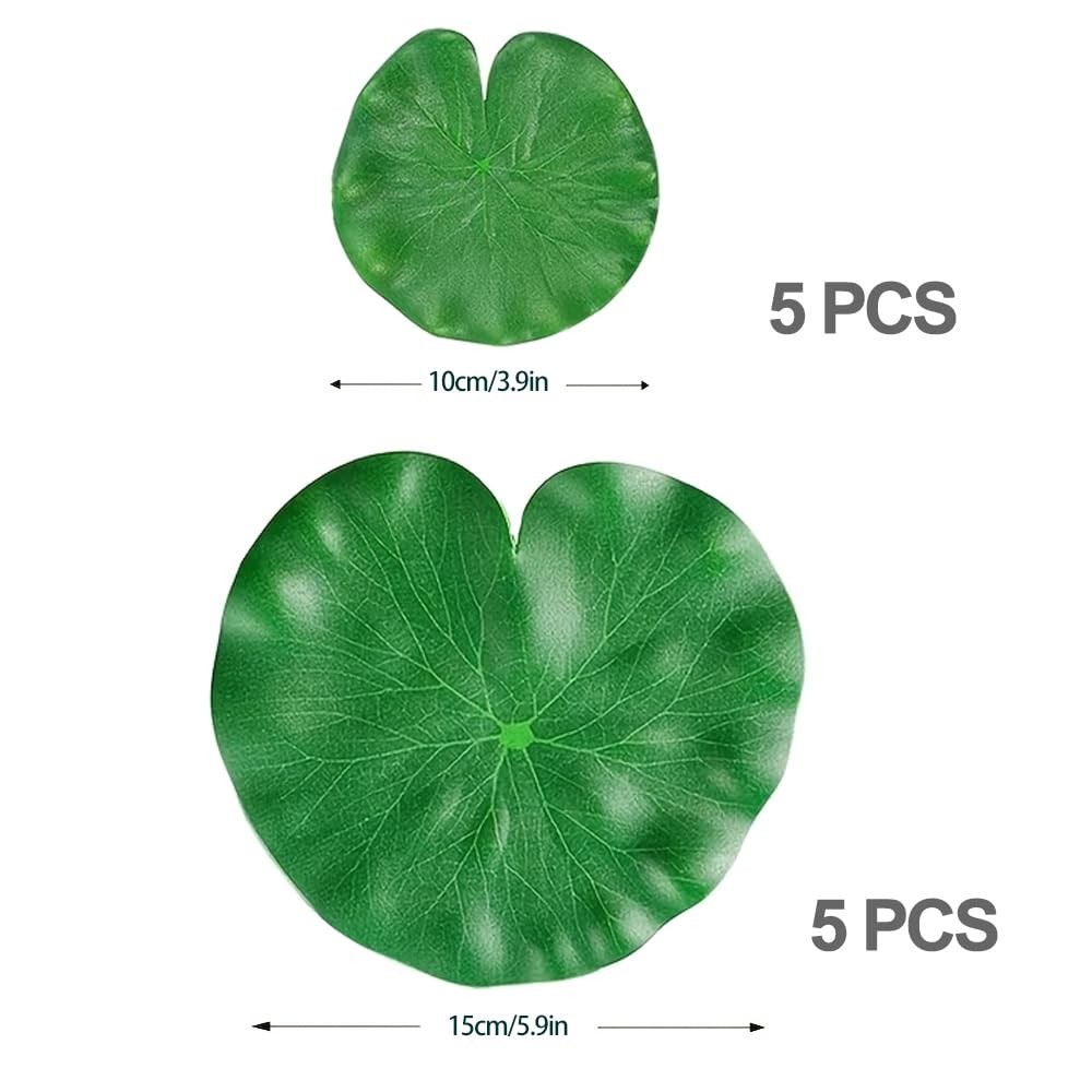 10 Packs Artificial Lily Pads Floating Pond Plants Garden Pool Decor Party