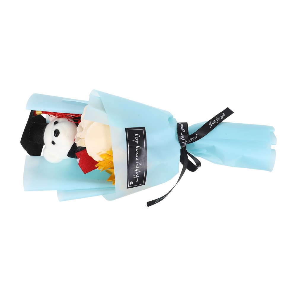 Graduation Flower Bouquet Artificial Stuffed Animals Decorated Bear for