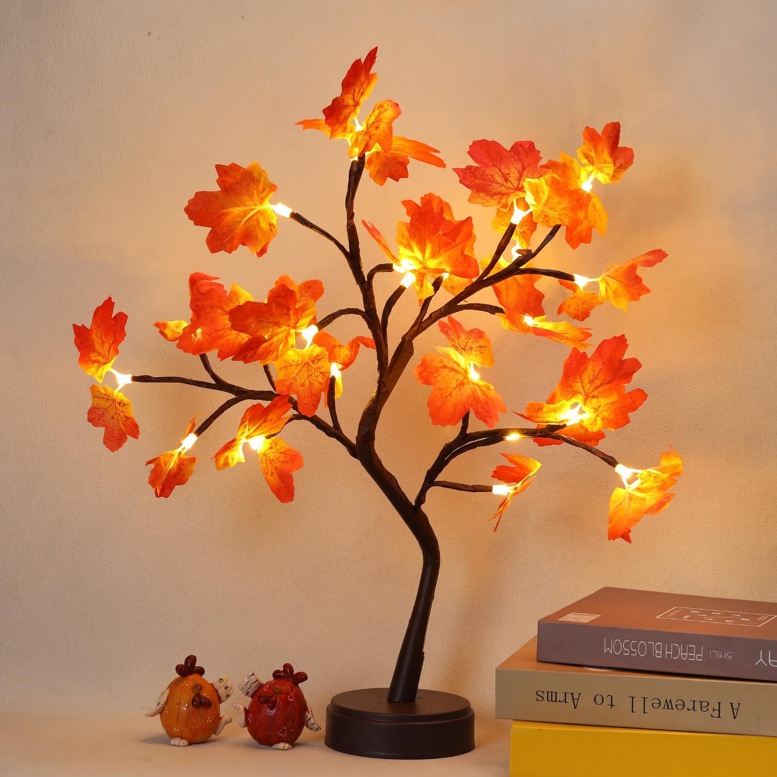 Artificial Autumn Lighting Maple Tree 24 LED Thanksgiving Decoration Desk Lamp B
