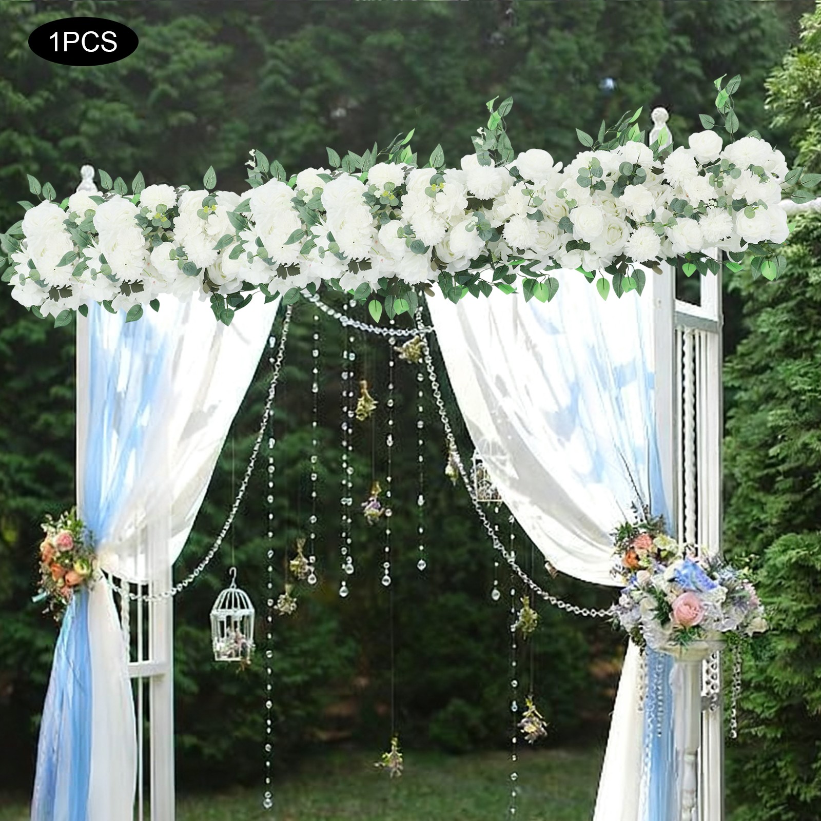 Elegant White Artificial Flowers Artificial Flower Row for Home Party Decoration