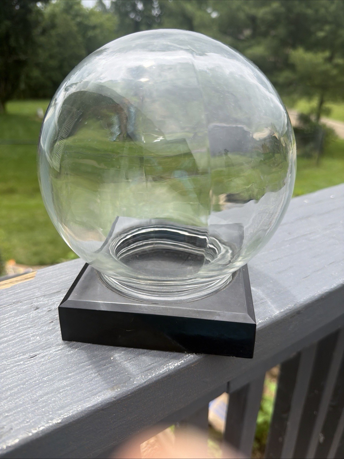 Clear Glass Bowl Of Beauty Globe, Plastic Screw On Base 6” x 7” Terrarium
