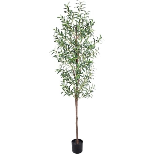 Artificial Olive Tree, 6FT Tall Faux Olive Trees 72in Outdoor Fake 6ft 1pack