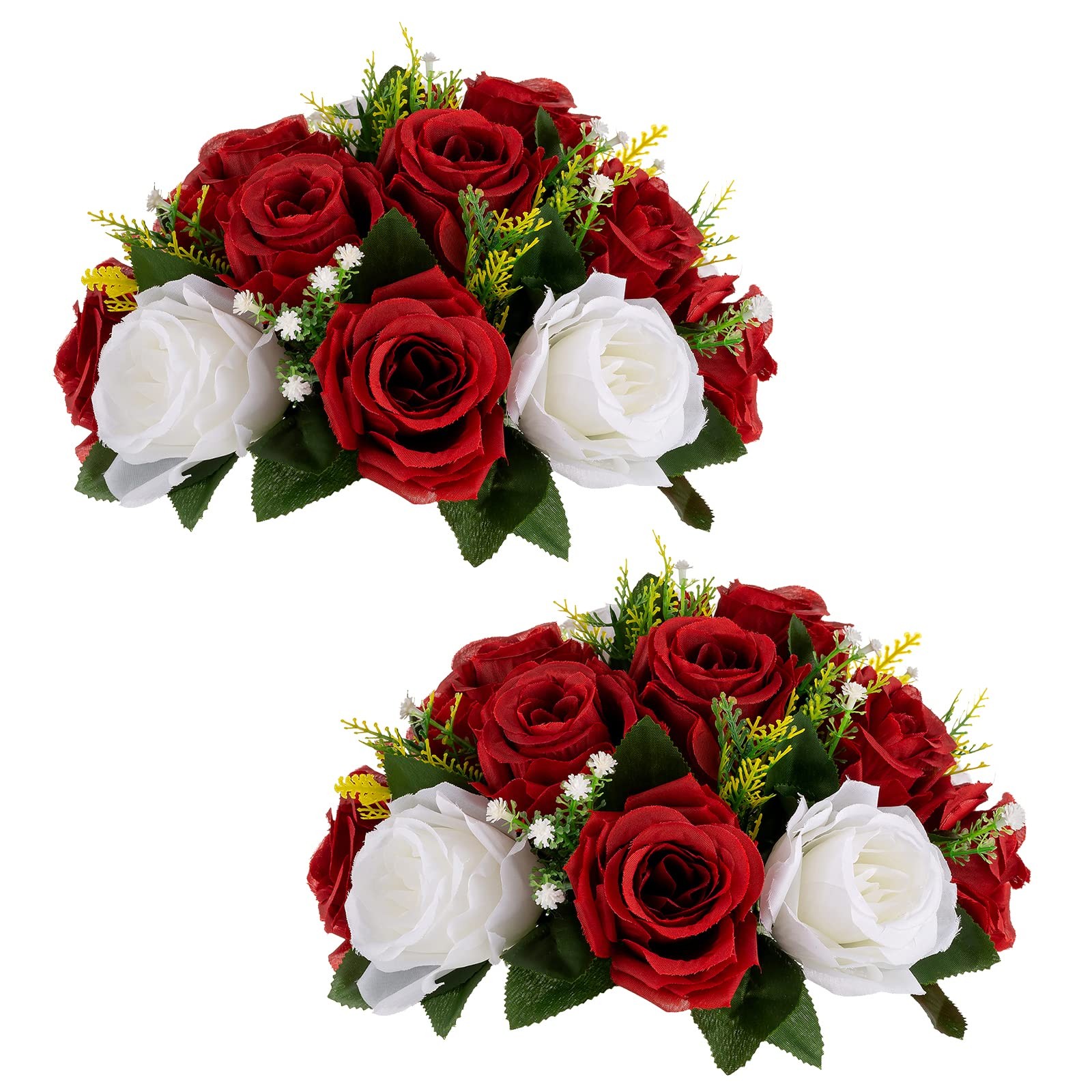 Red Fake Flowers Kissing Balls for Wedding Centerpiece Table Arrangements