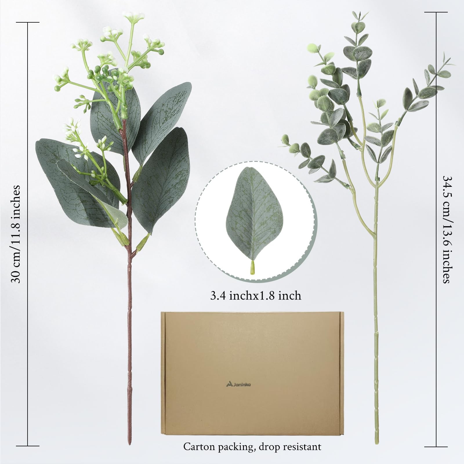 Mixed Eucalyptus Leaves Stems Bulk White Seeds Artificial Silver Dollar Sprays