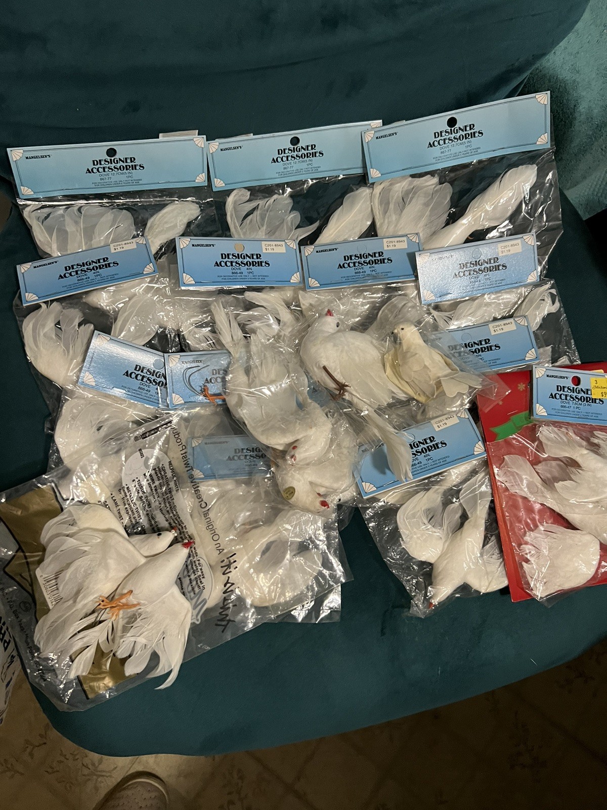21 Pieces Artificial Birds Doves For Wedding Confirmation Floral See Pics