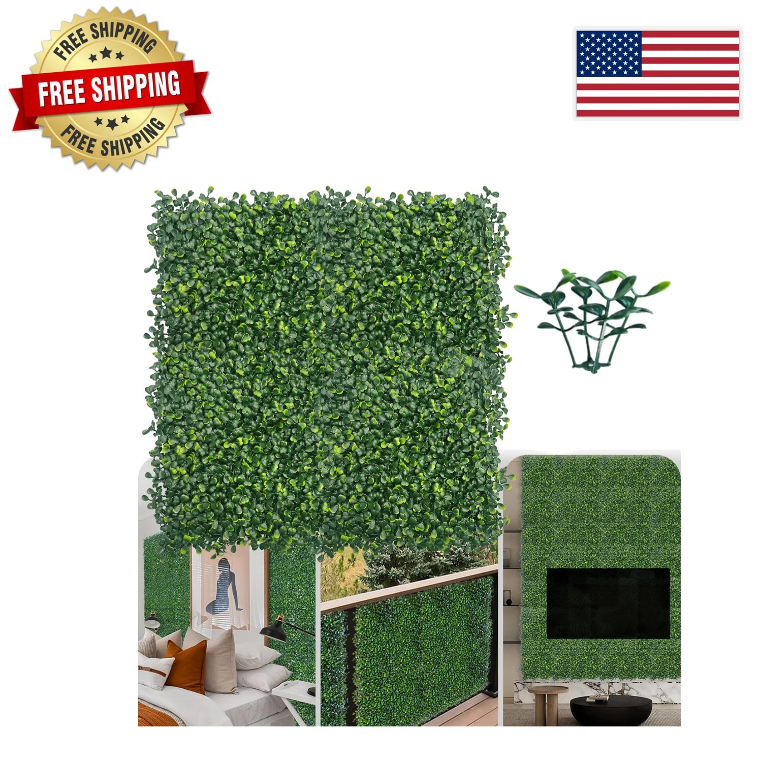 Transformative 10×10 Artificial Green Wall Panels, Perfect for Privacy