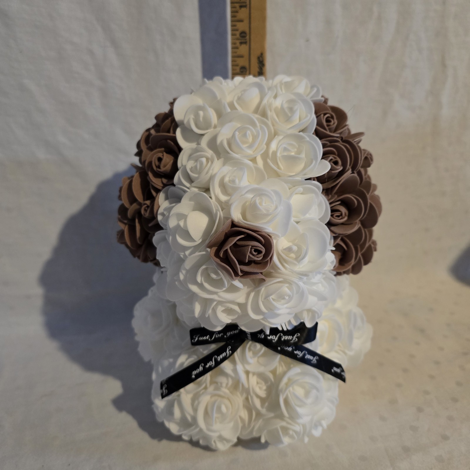 Always And Forever Rose Bear Gift Box White Floral Teddy Bear Keepsake Decor…