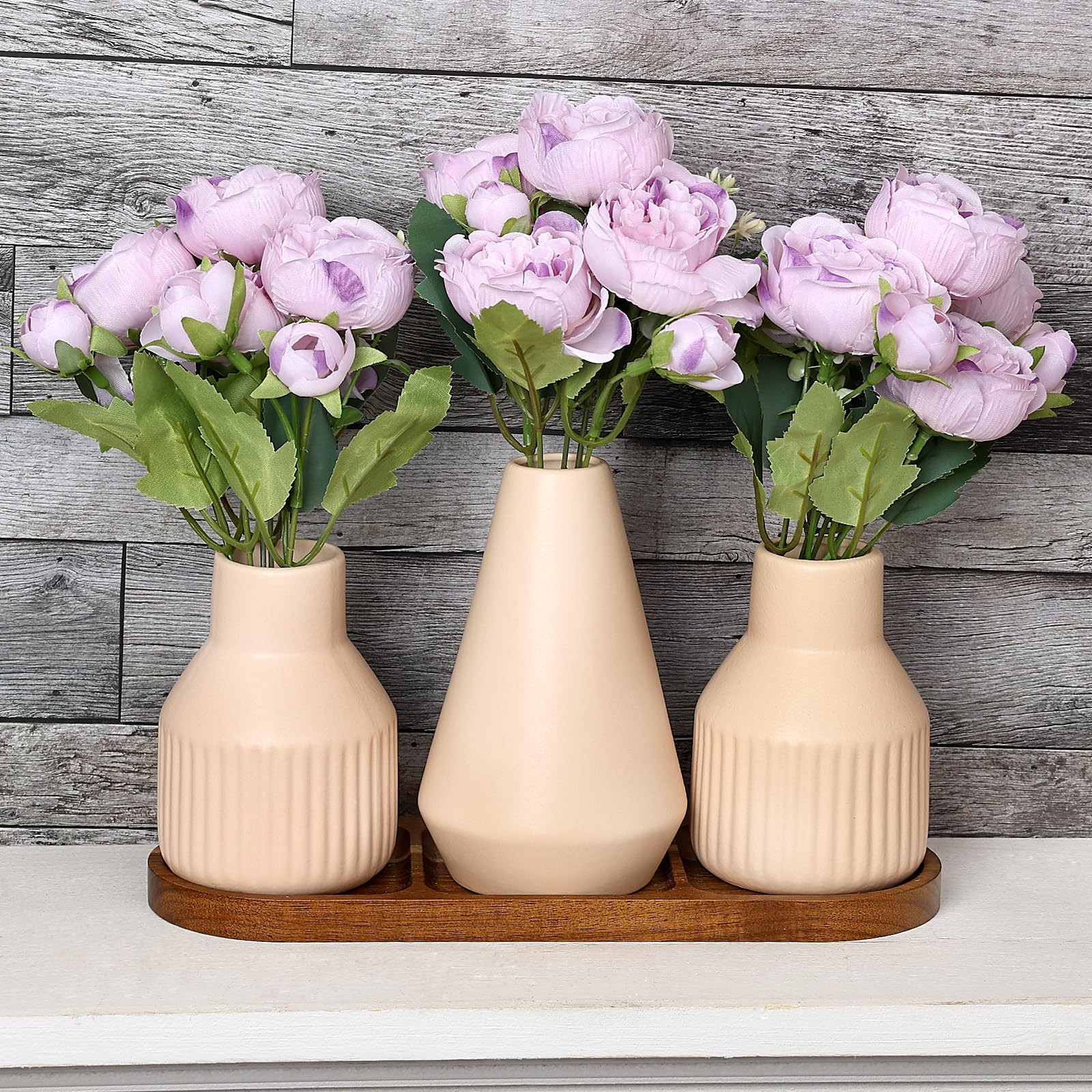 Flower Table Centerpiece – Dining Table Centerpiece Decor Set of 3 Fake Peoni…