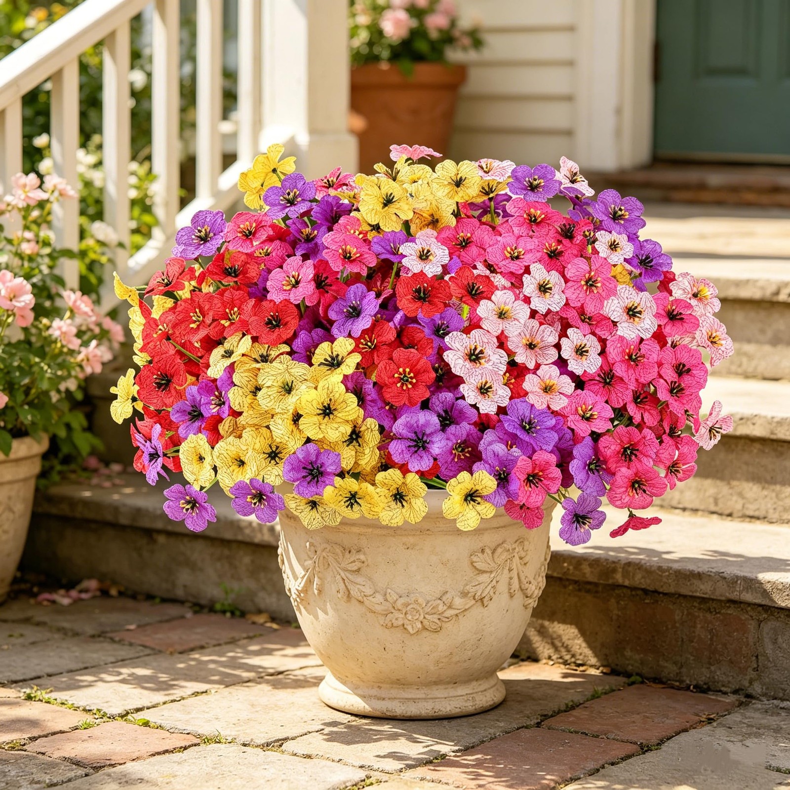 20 Bundles Artificial Flowers for Outdoors, UV Resistant Fake Flowers No Fade…