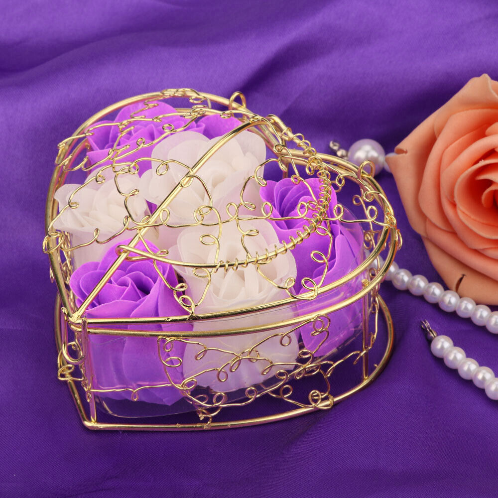 Heart Scented Petal Rose Soap Flower Wedding Decoration Gift Box Valentines Day
