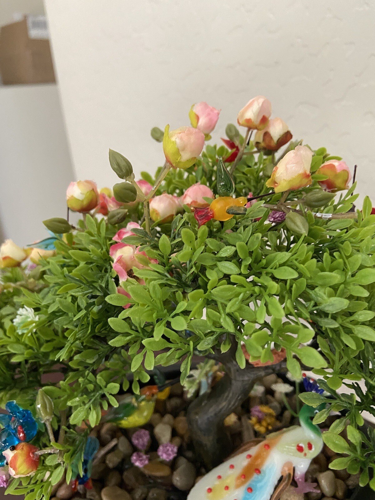Artificial Bonsai Tree, Small Fake silk Plants Decor, Indoor Faux Potted Plant