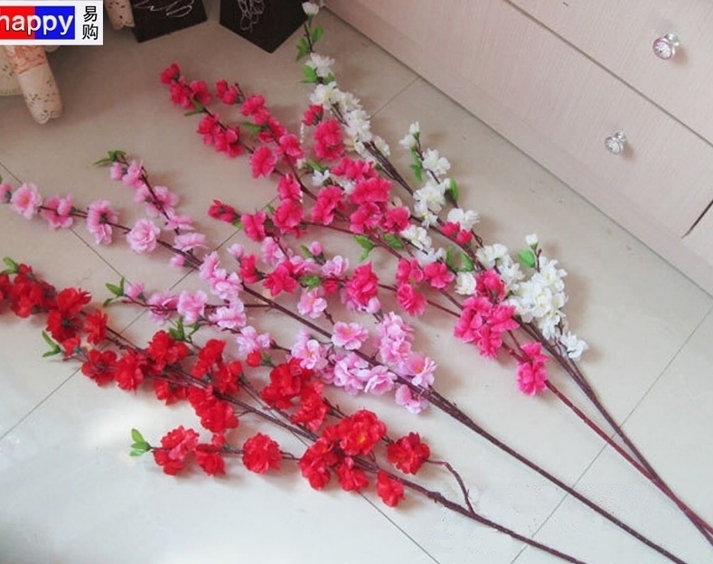 5PCS Artificial 125cm Plum Blossom Peach Flower Wedding Party Home Shop Decor