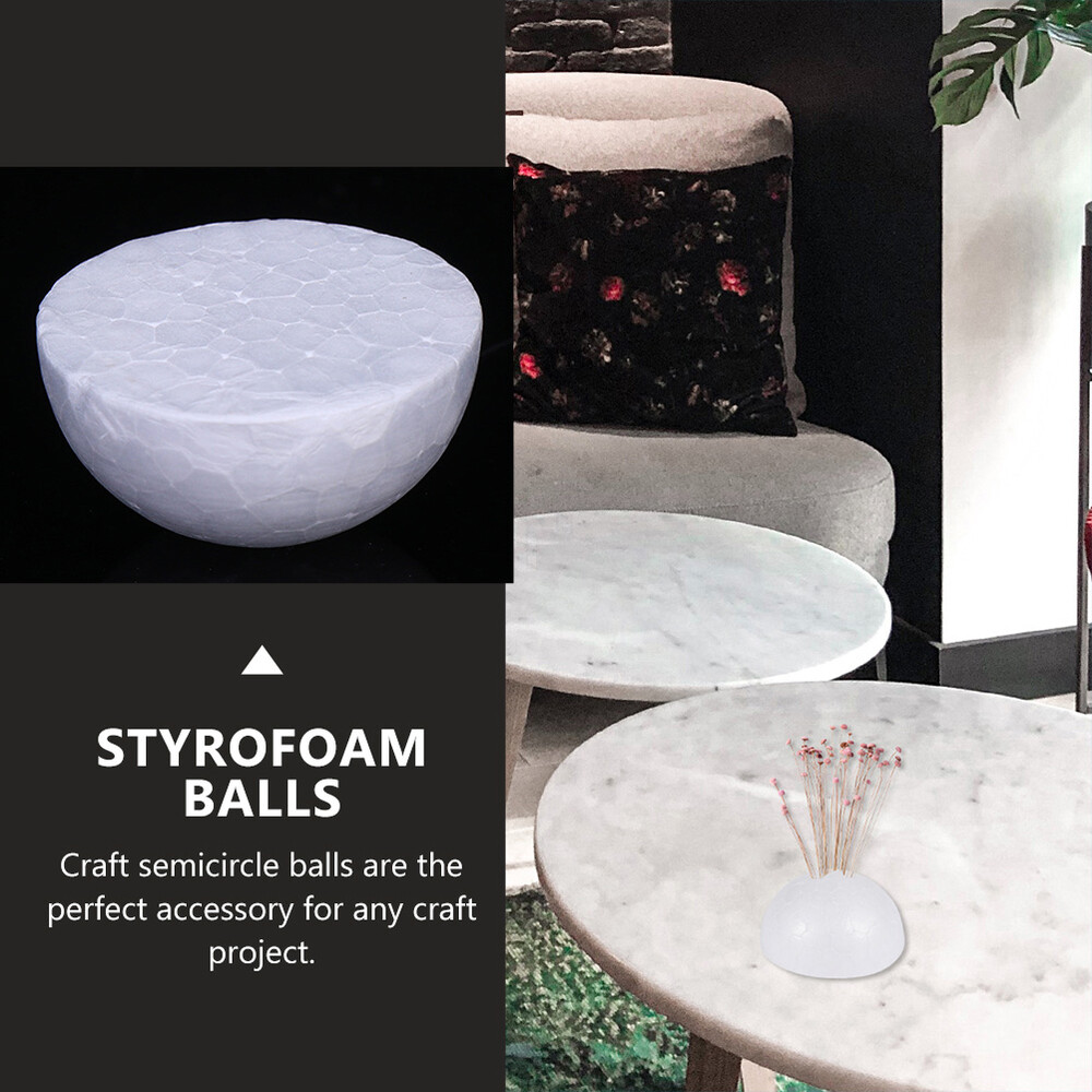 20pcs Craft Polystyrene Balls Flower Holder Craft Flower Arranging Half Balls