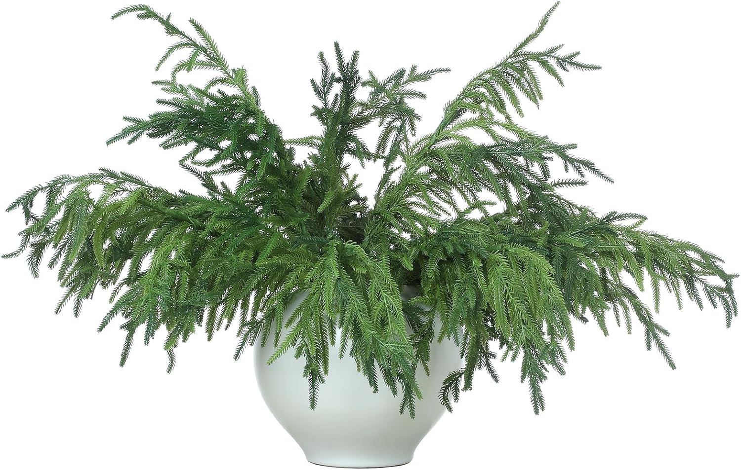 30 Pcs Christmas Norfolk Pine Branches – Faux Greenery for Home Decor