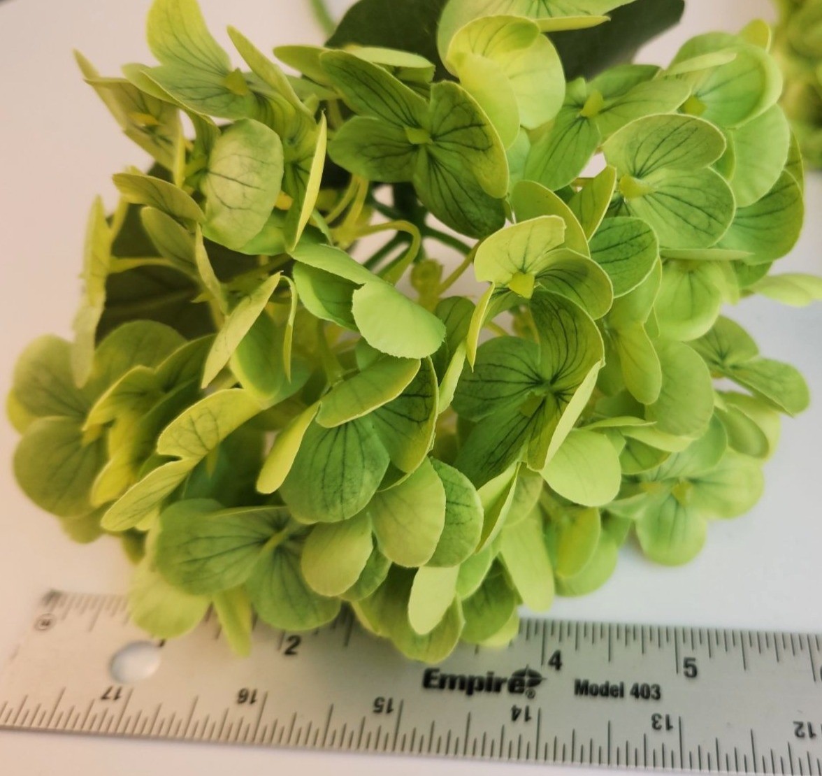 Apple Green Artificial Hydrangea Stem Silk Flower Faux Floral Wedding Decor