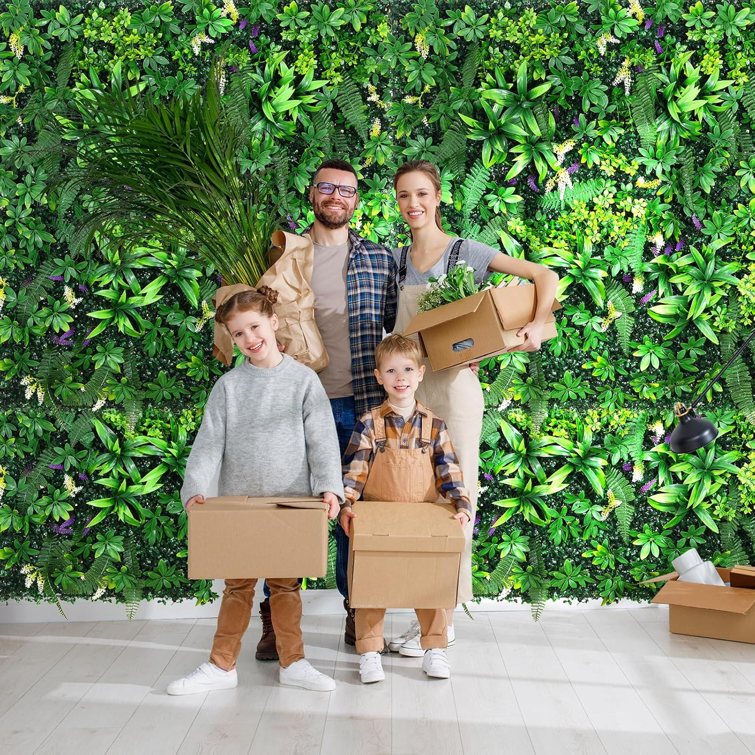 Artificial Grass Wall Panels 40″X120″(33.3 Sqft), Hedge Green Wall Decor Backdro