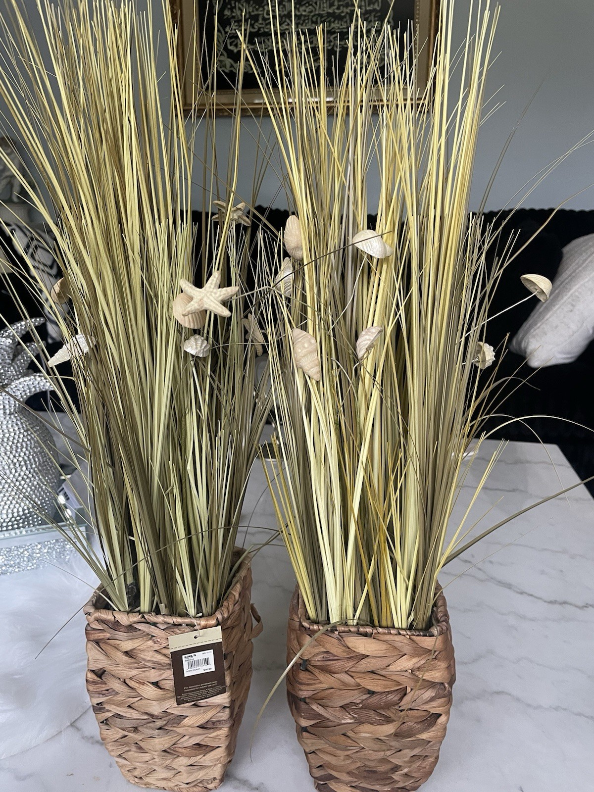 Sonoma Life + Style Artificial Grass Arrangement in Wicker Planter Green/Brown