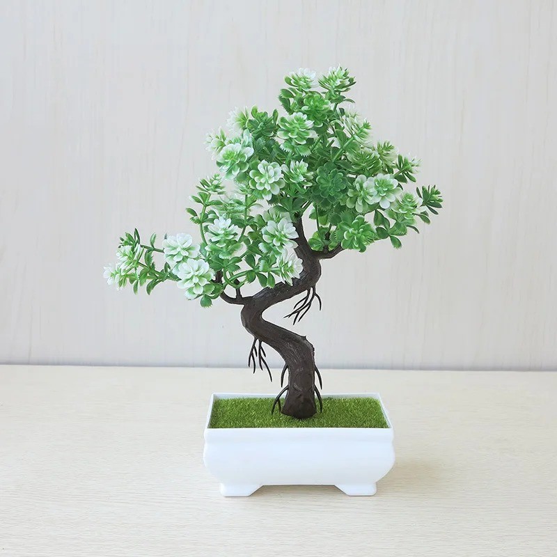 Artificial Potted Bonsai Tree Fake Plant Desktop Home Office Table Decor